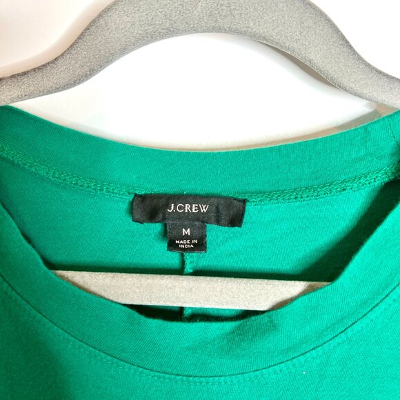 J. Crew Breton Stripe T-Shirt Midi Dress in Kelly Green Cotton Lightweight Sz M - Picture 4 of 7